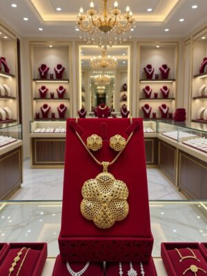 Premium Gold-Plated Pearl Designer Pendant Set  PS-009