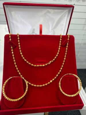 Water proof Elegant 24K Gold-Plated ball matar mala 30 inches - 1SB