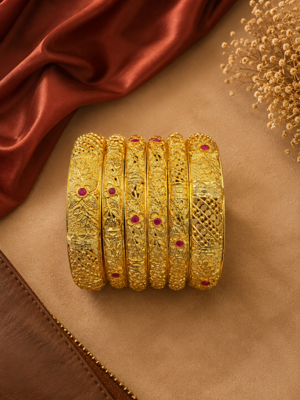 Water proof Elegant 24K Gold-Plated Bangles – Designs S2