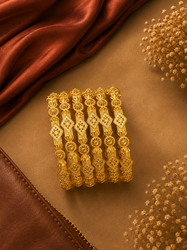 Water proof Elegant 24K Gold-Plated Bangles – Designs S4
