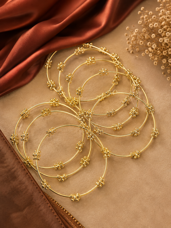 elegant kashmiri golden bangles set pack of 8 Elegant Kashmiri Golden Bangles set - pack of 8
