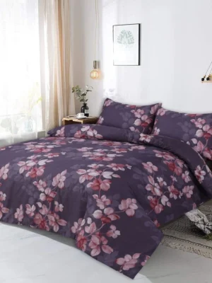 Sobi 4-Piece Duvet Quilt Cover Set with Fitted Sheet – Complete Bedding Kit