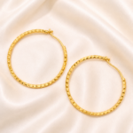 gold plated designer hoop jhumka earrings 91315 (copy)