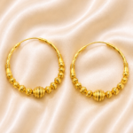 gold plated designer hoop jhumka earrings 91315 (copy)