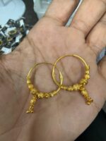 Gold-Plated Designer Hoop Jhumka Earrings - 91462