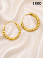 Gold-Plated Designer Hoop Jhumka Earrings - 91965