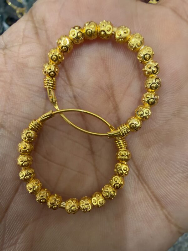 Gold-Plated Designer Hoop Jhumka Earrings - 91965