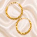 gold plated designer hoop jhumka earrings