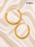 Gold-Plated Designer Hoop Jhumka Earrings - 91968