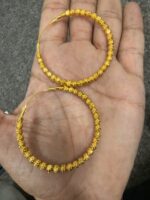 Gold-Plated Designer Hoop Jhumka Earrings - 91968