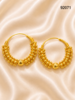 Gold-Plated Designer Hoop Jhumka Earrings - 92071