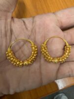 Gold-Plated Designer Hoop Jhumka Earrings - 92071
