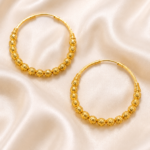 gold plated designer hoop jhumka earrings