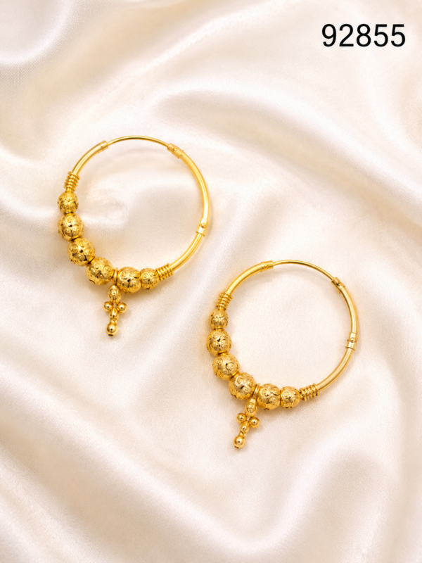 92855 ai Gold-Plated Designer Hoop Jhumka Earrings - 92855