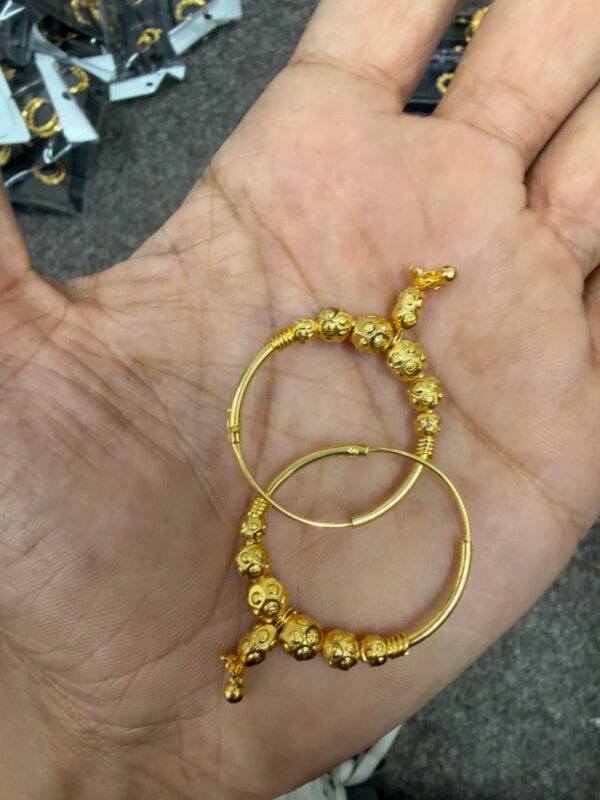 92855 real Gold-Plated Designer Hoop Jhumka Earrings - 92855