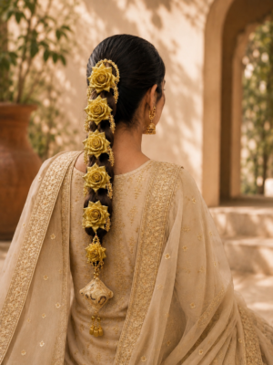 Punjabi floral Paranda Hair Accessory PP06 Golden color