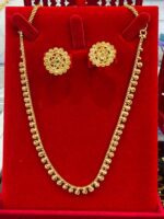 24CT Gold-Plated Necklace & Earrings Set SM1