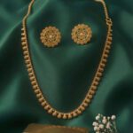 24ct gold plated necklace & earrings set sm1