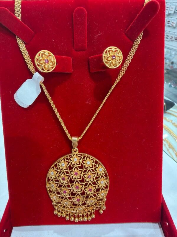 24CT Gold-Plated Necklace & Earrings Set SM5