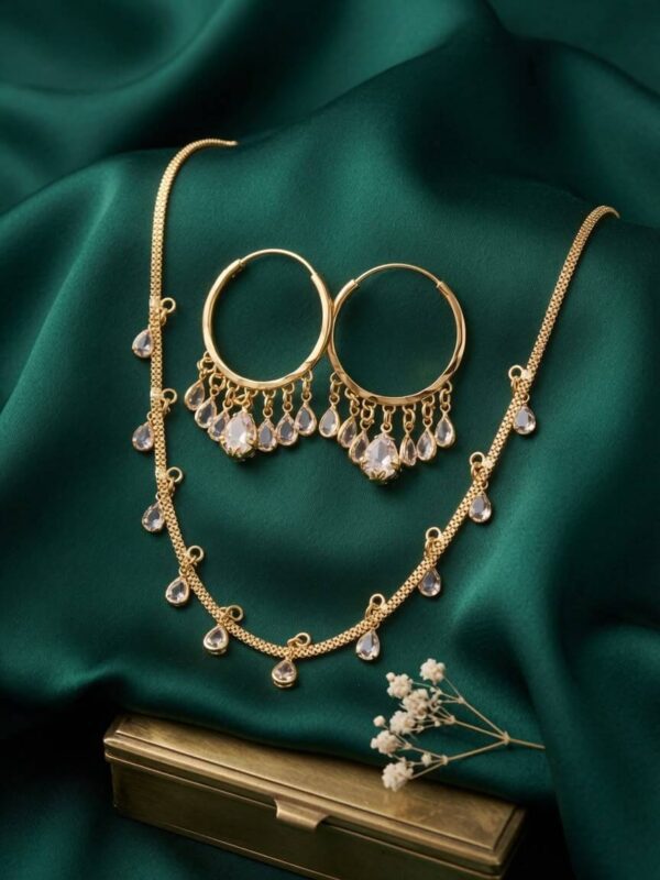 24CT Gold-Plated Necklace & Earrings Set SM6