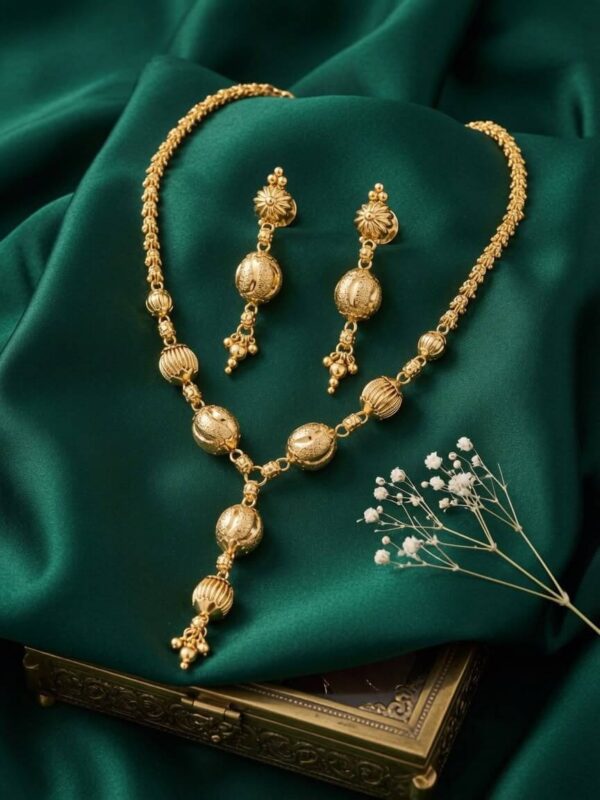 24CT Gold-Plated Necklace & Earrings Set SM7