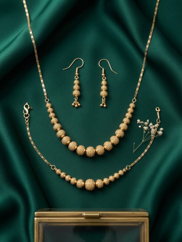 24CT Gold-Plated Necklace & Earrings Set SM8