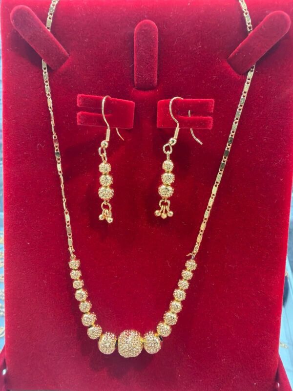 24CT Gold-Plated Necklace & Earrings Set SM8