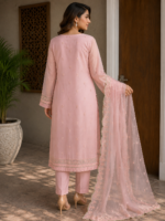 Peach Blossom Embroidered 3-Piece Suit