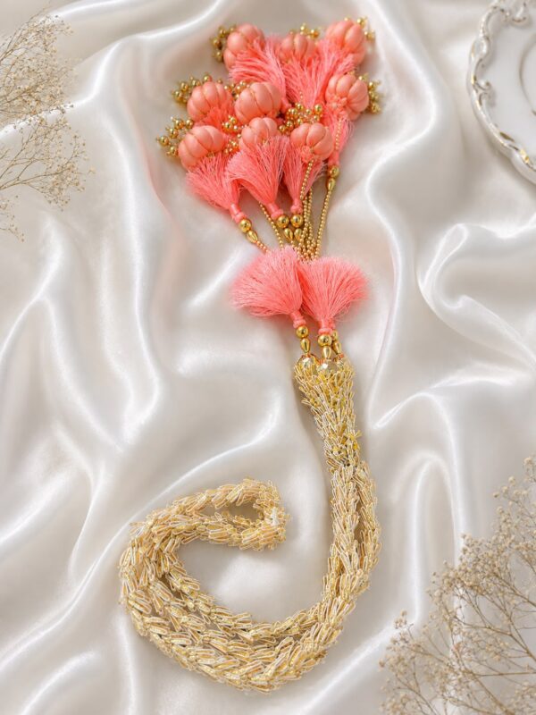 Punjabi Traditional Paranda Hair Accessory  Peach