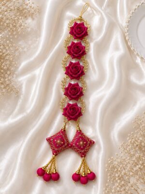 Punjabi Traditional Paranda Hair Accessory  dark pink
