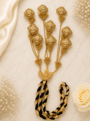 Traditional Punjabi Golden Paranda with Elegant Handcrafted Embalishmnet