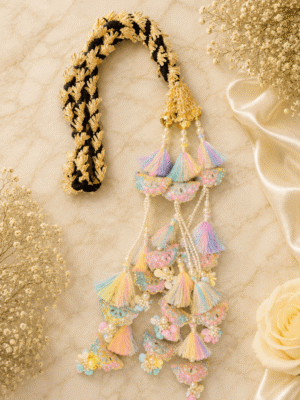 Punjabi paranda in pastel colours with embalismhemt