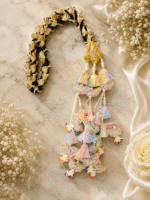 Pastel Punjabi Paranda with Pearl & Multicolour Tassel