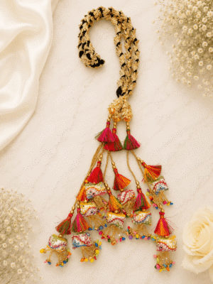 raditional Multicolour Punjabi Paranda with Vibrant Tassel & Beaded Detailing