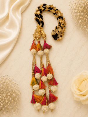 Punjabi Paranda with Pearl Balls & Multicolour Thread Tassels
