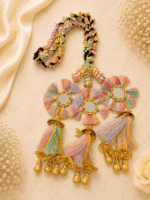 Pastel Mirror Punjabi Paranda with Multicolour Thread Tassels & Golden Latkan